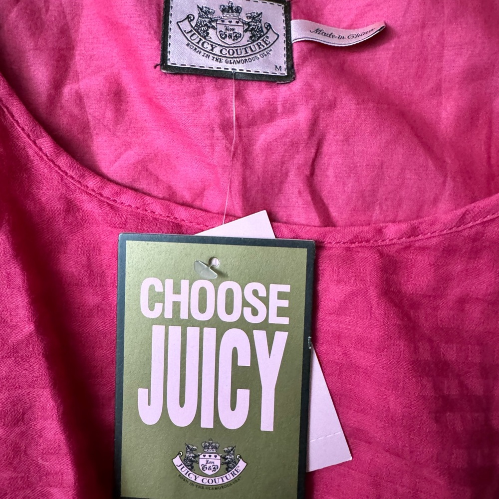 Pink juicy couture smocked waist top